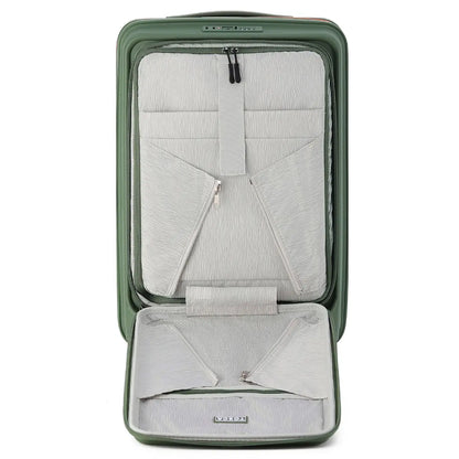 Tosca Cruiser Front Opening 4-Wheel Expandable Suitcase Set of 3 - Khaki / Orange (Small Medium and Large)