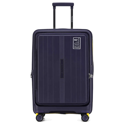 Tosca Cruiser Front Opening 4-Wheel Expandable Suitcase Set of 3 - Purple / Yellow (Small Medium and Large)