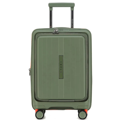 Tosca Cruiser Front Opening 4-Wheel Expandable Suitcase Set of 3 - Khaki / Orange (Small Medium and Large)