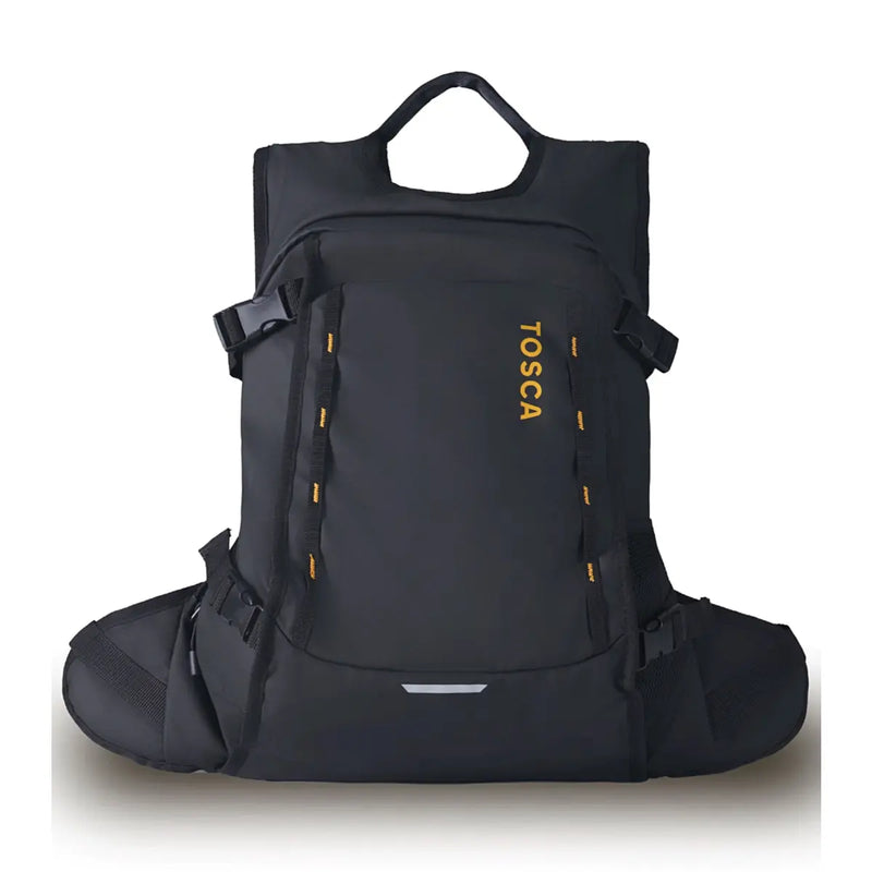 Top grab handle and side compression straps