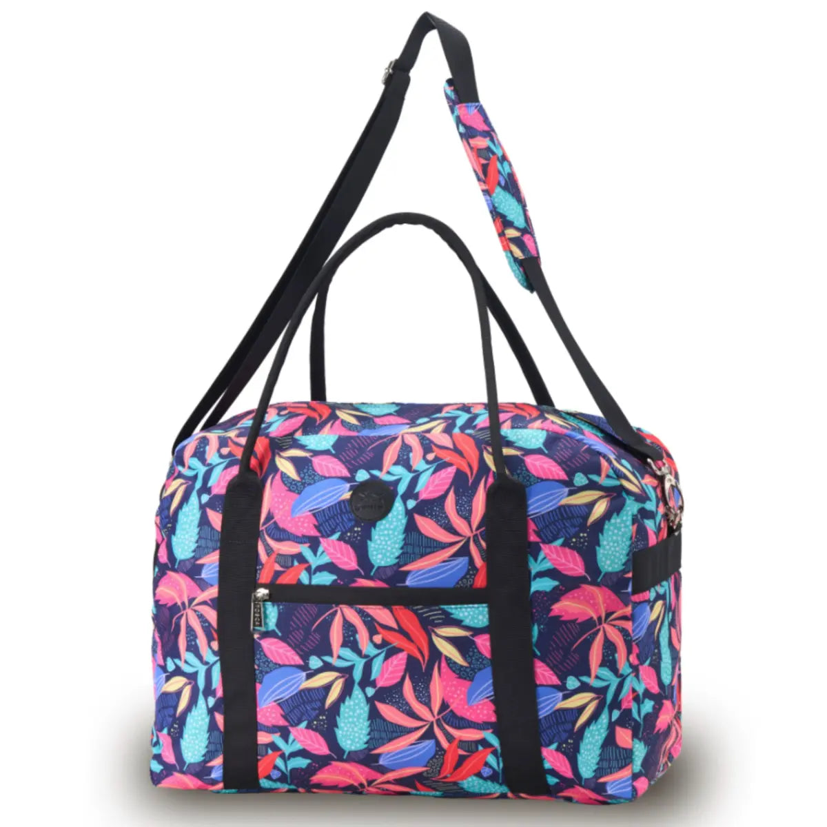Tosca Fashion Tote / Overnight Bag - Black Tropical