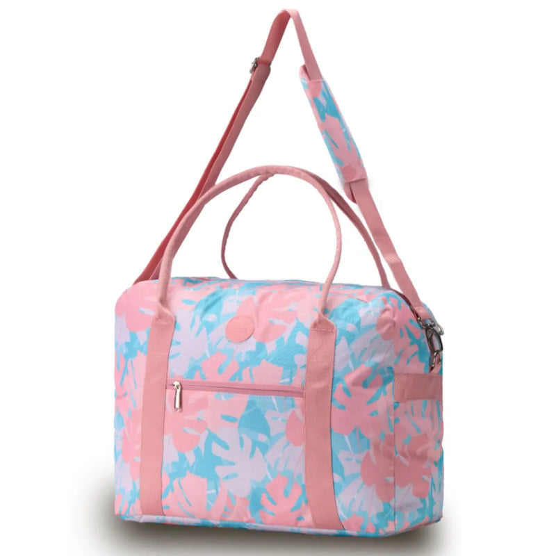 Tosca Fashion Tote / Overnight Bag - Pink Palm
