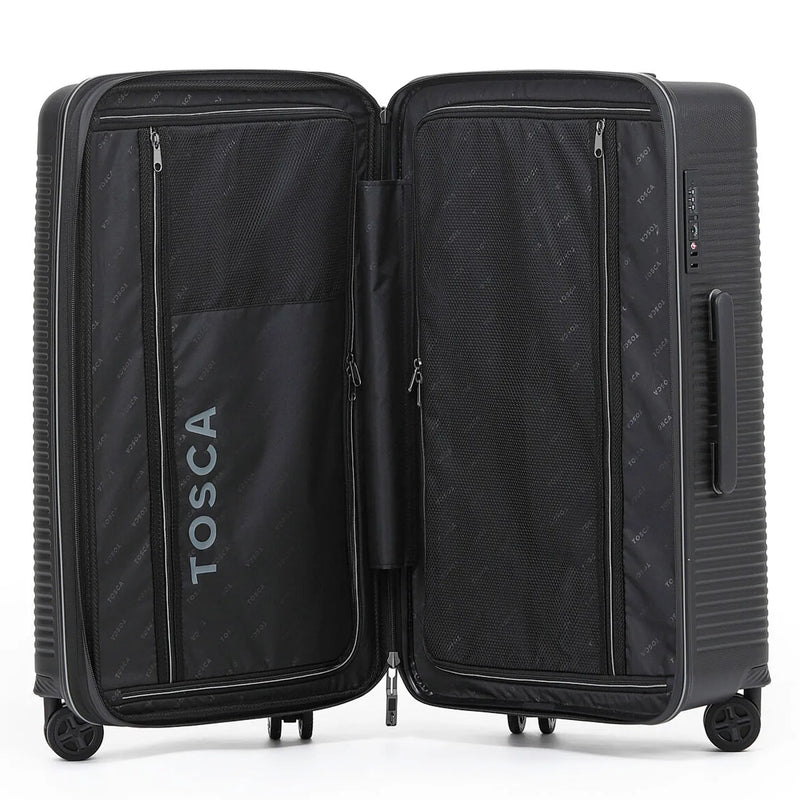 Tosca Imperial 65 cm Hardside Medium Trunk Suitcase - Black / Grey