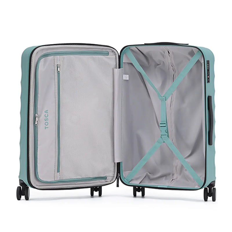 Fully lined with cargo straps and pockets