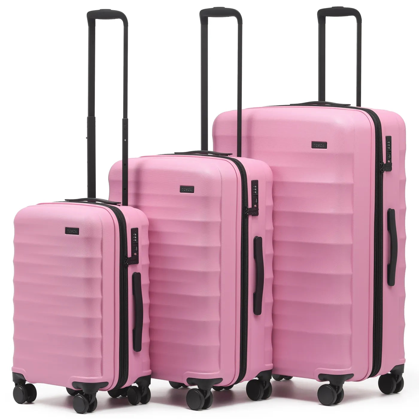 Tosca Interstellar 2.0 - 4-Wheel Expandable Suitcase Set of 3 (Small, Medium and Large) - Fuchsia