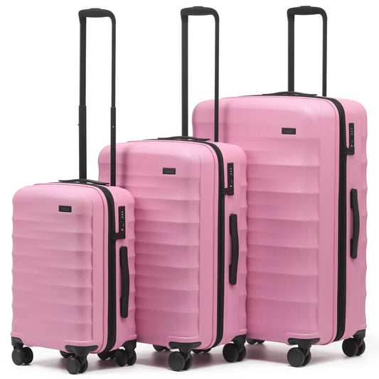 Tosca Interstellar 2.0 - 4-Wheel Expandable Suitcase Set of 3 (Small, Medium and Large) - Fuchsia
