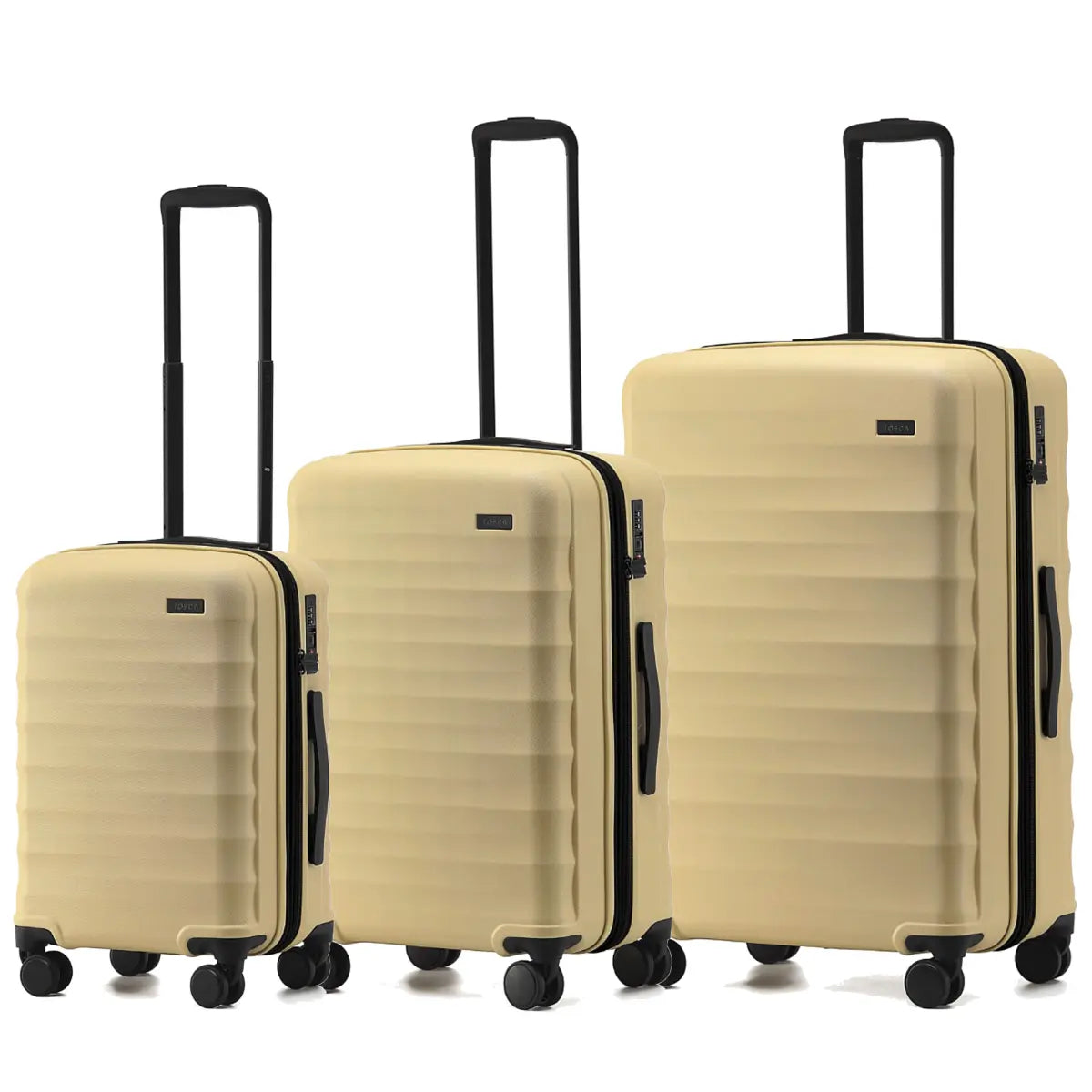 Tosca Interstellar 2.0 - 4-Wheel Expandable Suitcase Set of 3 (Small, Medium and Large) - Yellow