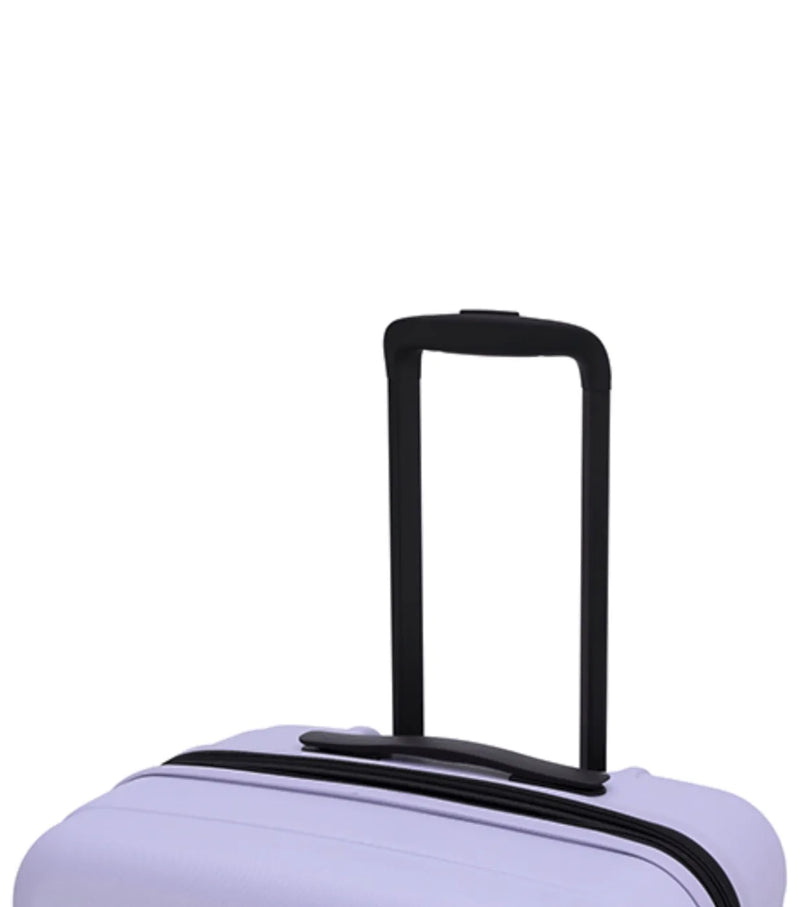 Lavender tosco interstellar 2.0 hard-shell suitcase set of three sizes with black retractable handle and zipper