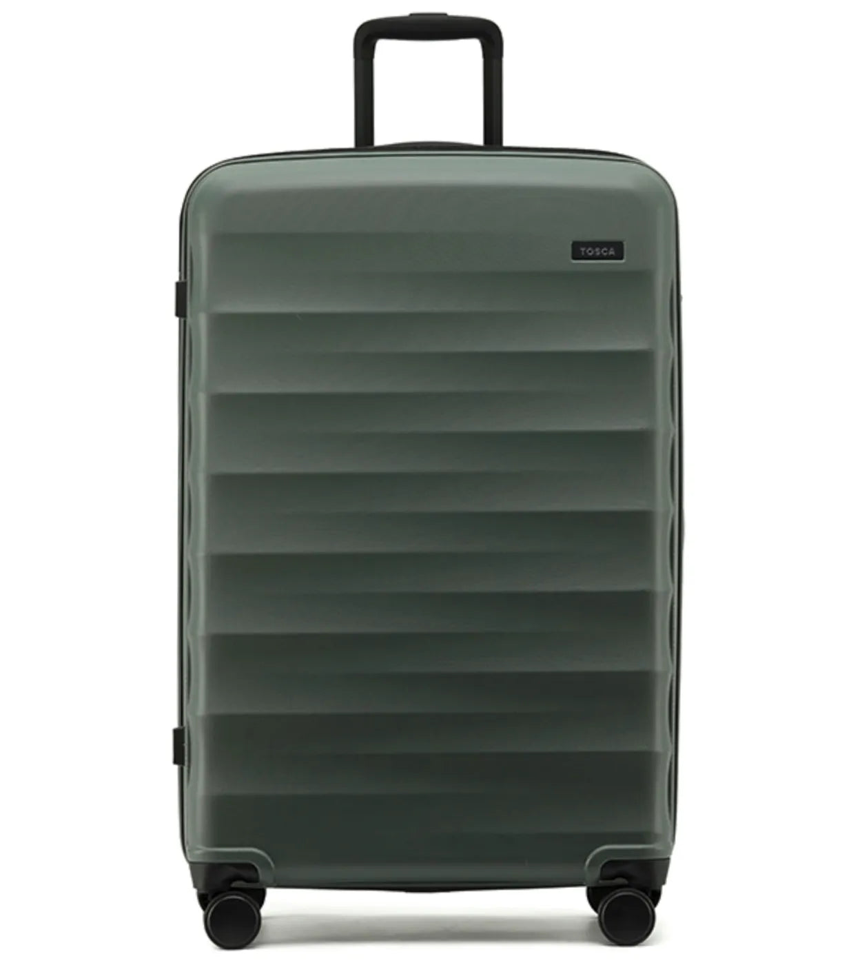 Tosca interstellar 2.0 suitcase set in moss green with lightweight polycarbonate and expandable litres dimensions
