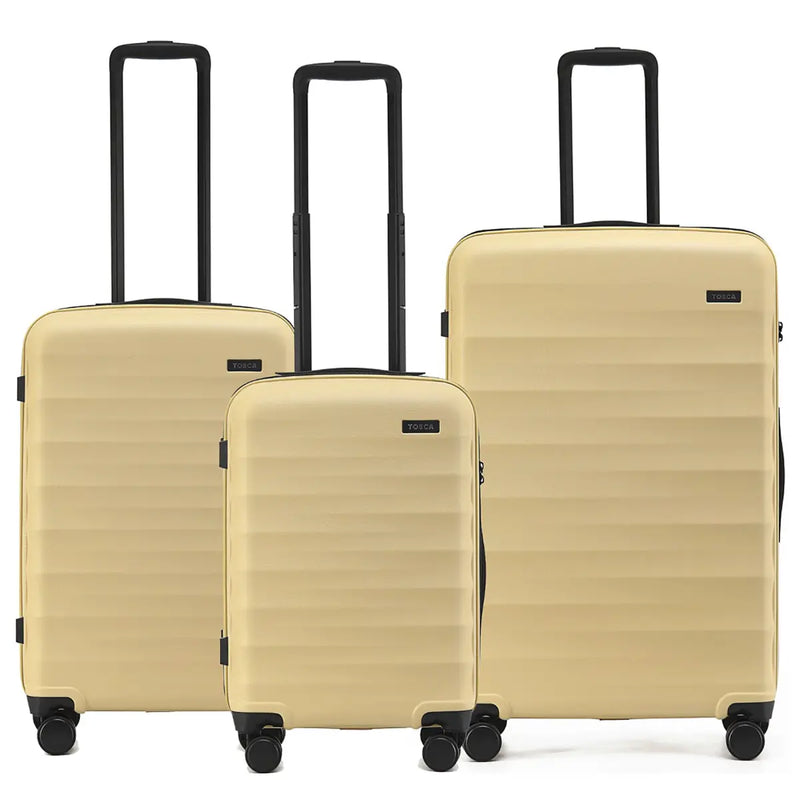 Tosca Interstellar 2.0 - 4-Wheel Expandable Suitcase Set of 3 (Small Medium and Large) - Yellow