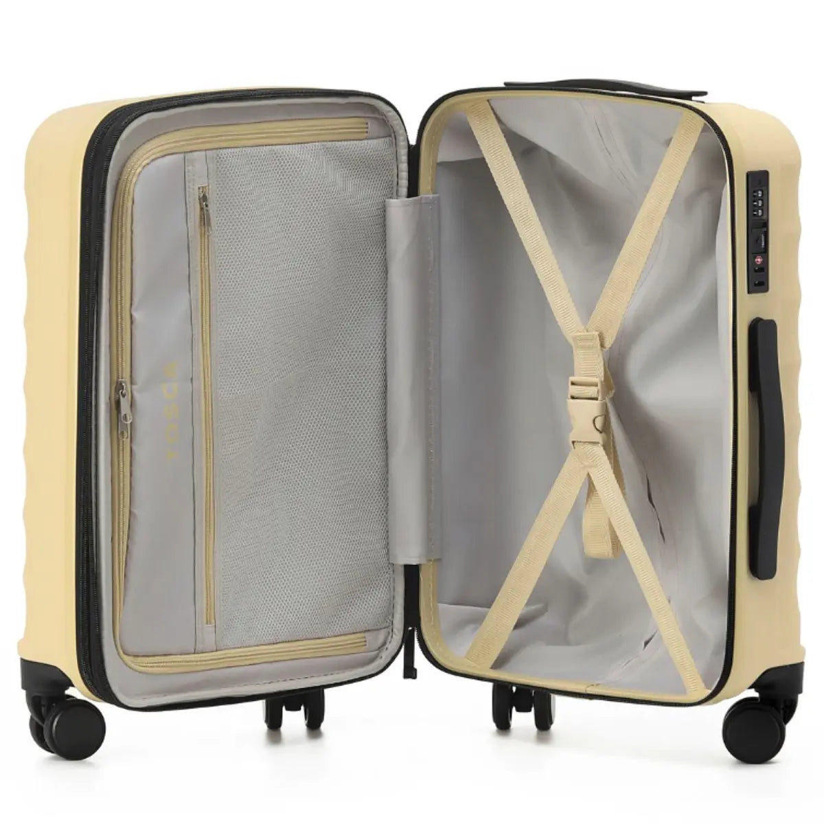 Tosca Interstellar 2.0 - 53 cm 4-Wheel Expandable Carry On Suitcase - Yellow