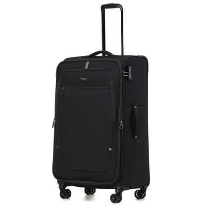 Tosca Luna-Lite 4-Wheel Expandable Suitcase Set of 3 (Small Medium and Large) - Black / Grey