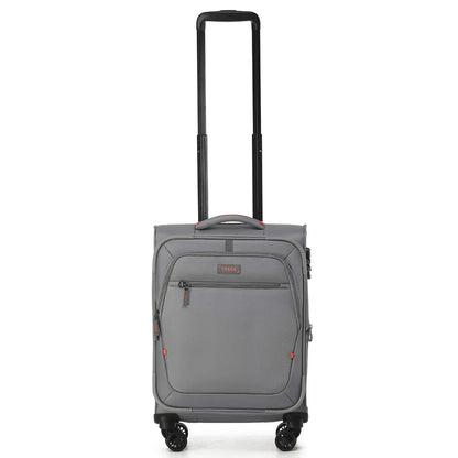 Tosca Luna-Lite 4-Wheel Expandable Suitcase Set of 3 (Small Medium and Large) - Grey / Orange