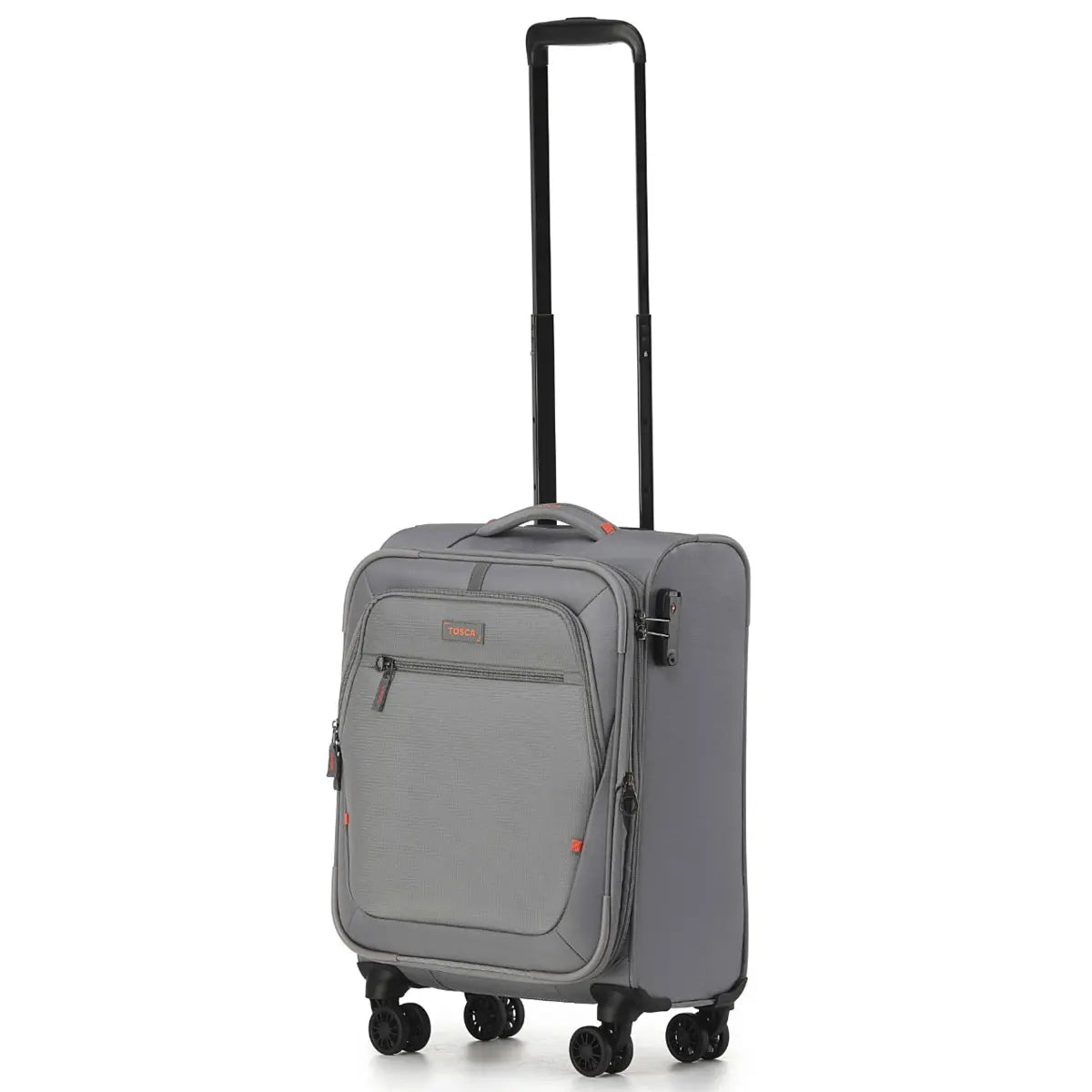 Tosca Luna-Lite 4-Wheel Expandable Suitcase Set of 3 (Small Medium and Large) - Grey / Orange
