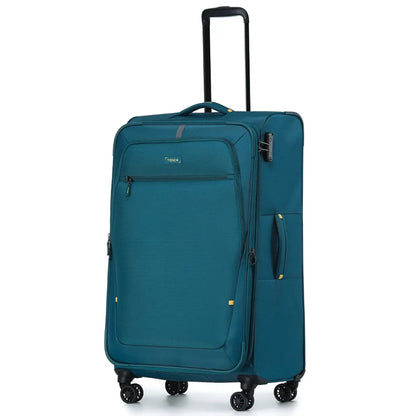 Tosca Luna-Lite 4-Wheel Expandable Suitcase Set of 3 (Small Medium and Large) - Teal / Lime