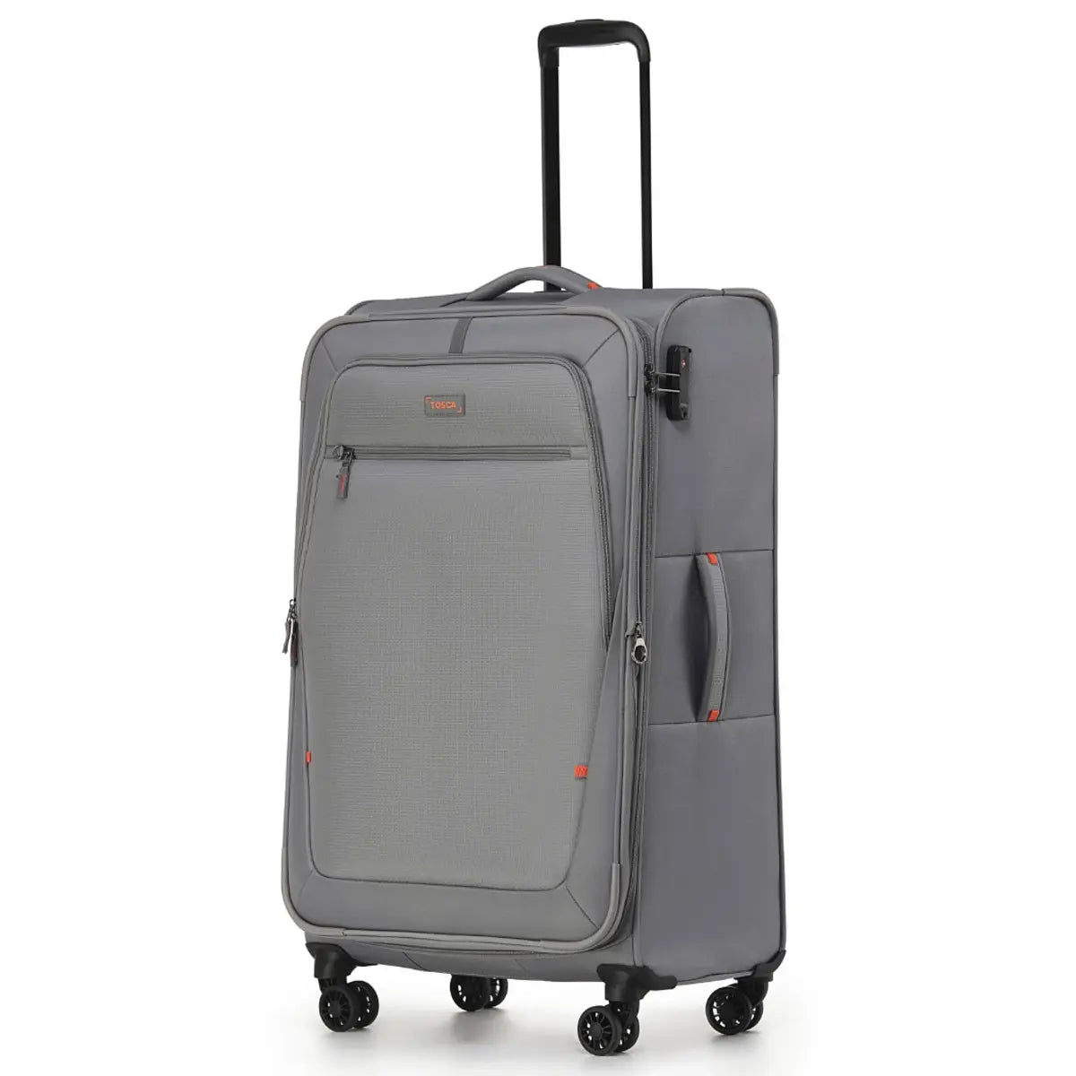 Tosca Luna-Lite 4-Wheel Expandable Suitcase Set of 3 (Small Medium and Large) - Grey / Orange