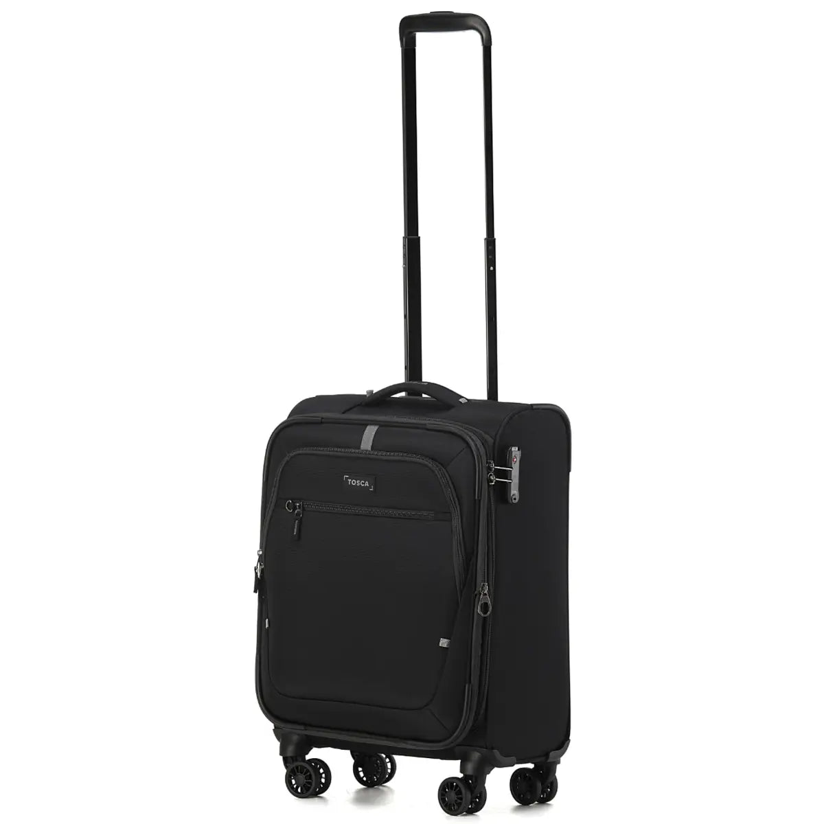 Tosca Luna-Lite 4-Wheel Expandable Suitcase Set of 3 (Small Medium and Large) - Black / Grey