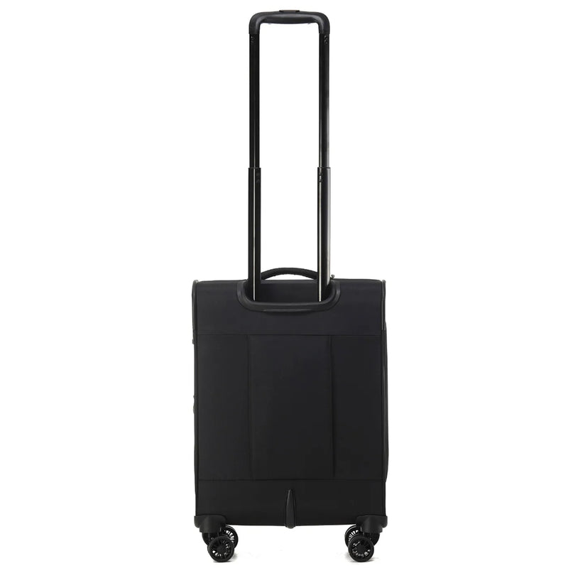 Tosca Luna-Lite 52 cm Front Opening 4-Wheel Expandable Carry-on Suitcase - Black / Grey