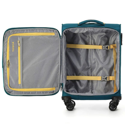 Tosca Luna-Lite 52 cm 4-Wheel Expandable Carry-on Suitcase - Teal / Lime