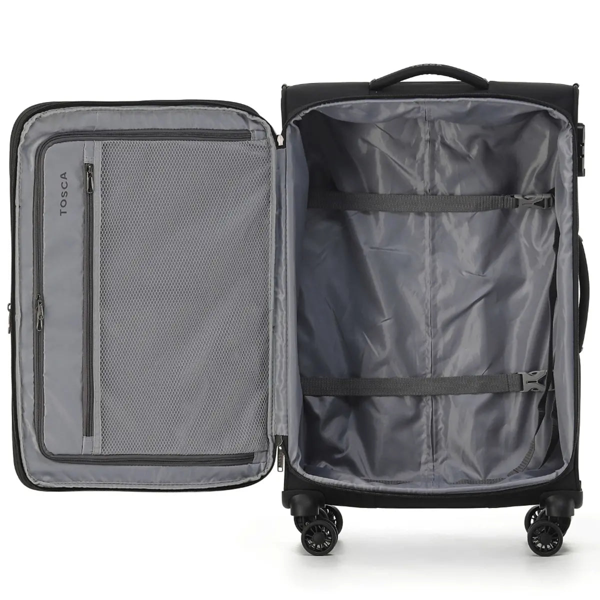 Tosca Luna-Lite 65 cm 4-Wheel Expandable Suitcase - Black / Grey