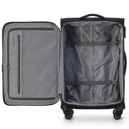 Tosca Luna-Lite 65 cm 4-Wheel Expandable Suitcase - Black / Grey