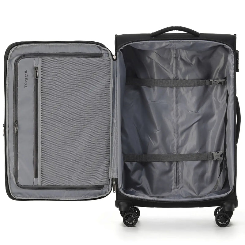 Tosca Luna-Lite 65 cm 4-Wheel Expandable Suitcase - Black / Grey