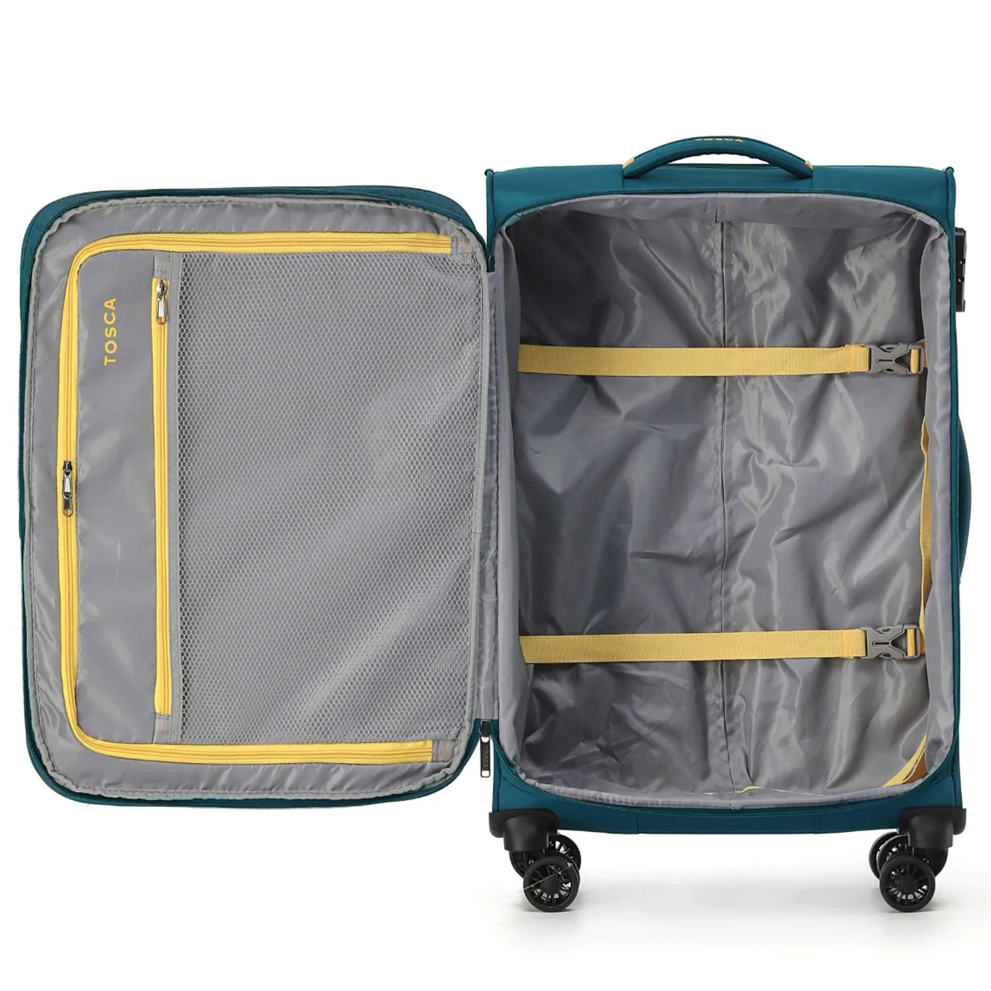 Tosca Luna-Lite 65 cm 4-Wheel Expandable Suitcase - Teal / Lime