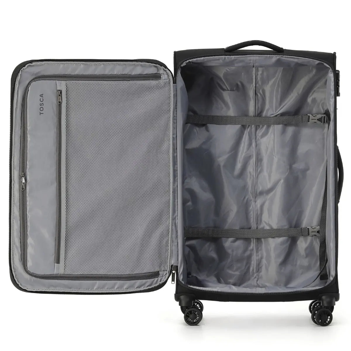 Tosca Luna-Lite 77 cm 4-Wheel Expandable Suitcase - Black / Grey