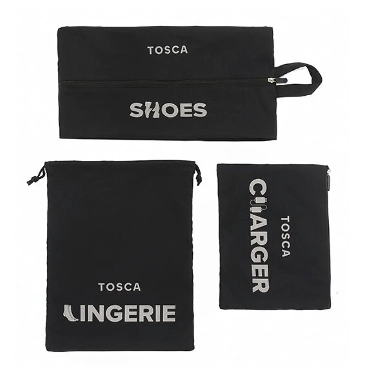 Tosca Packing Organiser (Set Of 6) - Black