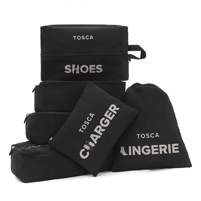 Tosca Packing Organiser (Set Of 6) - Black