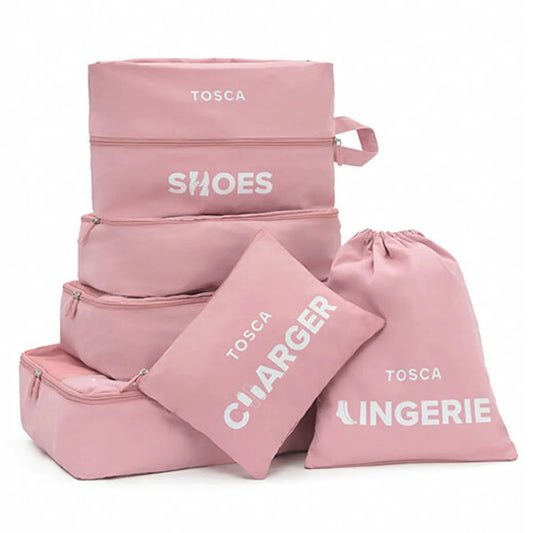 Tosca Packing Organiser (Set Of 6) - Pink