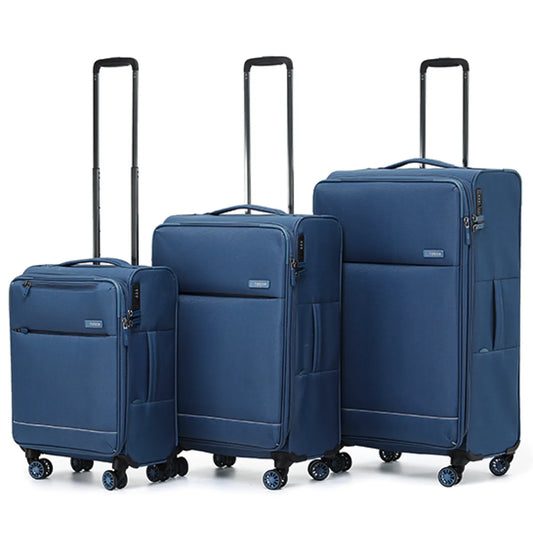 Tosca SO LITE  4-Wheel Expandable Suitcase Set of 3 - Blue (Carry-on, Medium and Large)