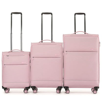 Tosca SO LITE 4-Wheel Expandable Suitcase Set of 3 - Blush (Carry-on Medium and Large)