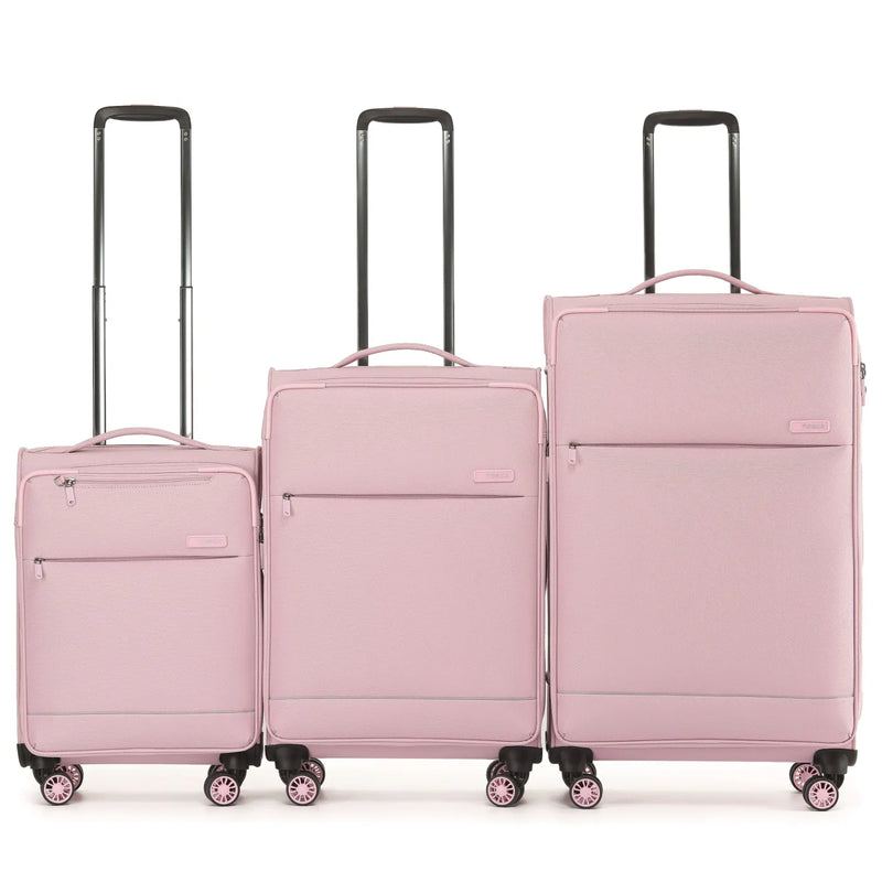 Tosca SO LITE 4-Wheel Expandable Suitcase Set of 3 - Blush (Carry-on Medium and Large)