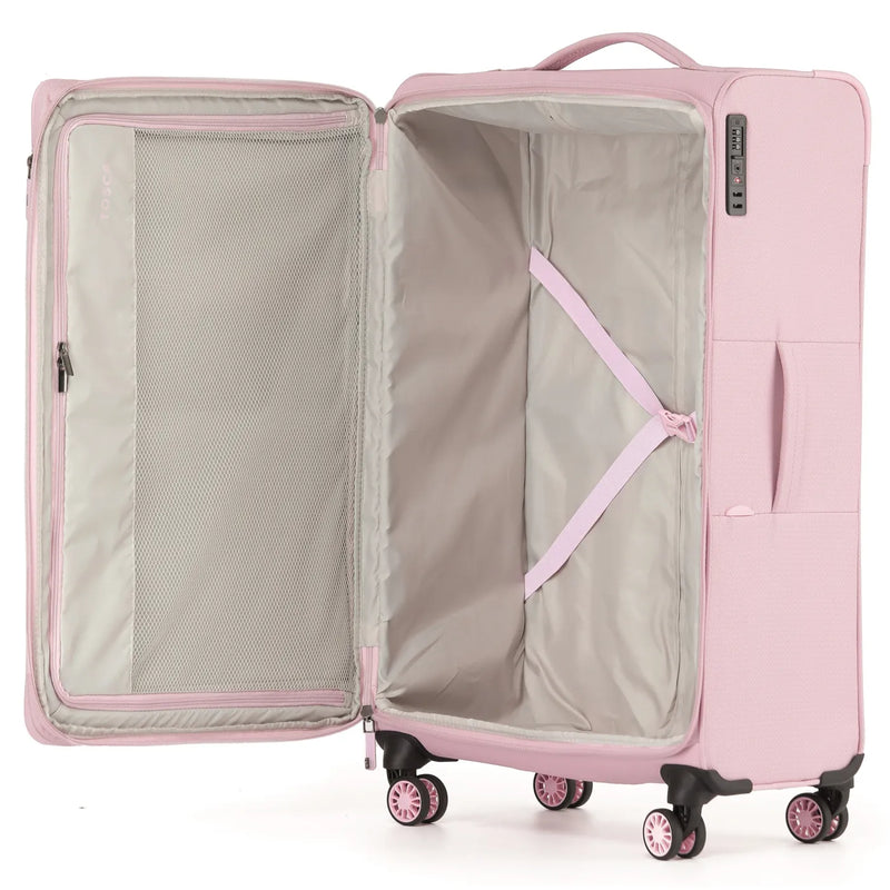 Tosca SO LITE 4-Wheel Expandable Suitcase Set of 3 - Blush (Carry-on Medium and Large)
