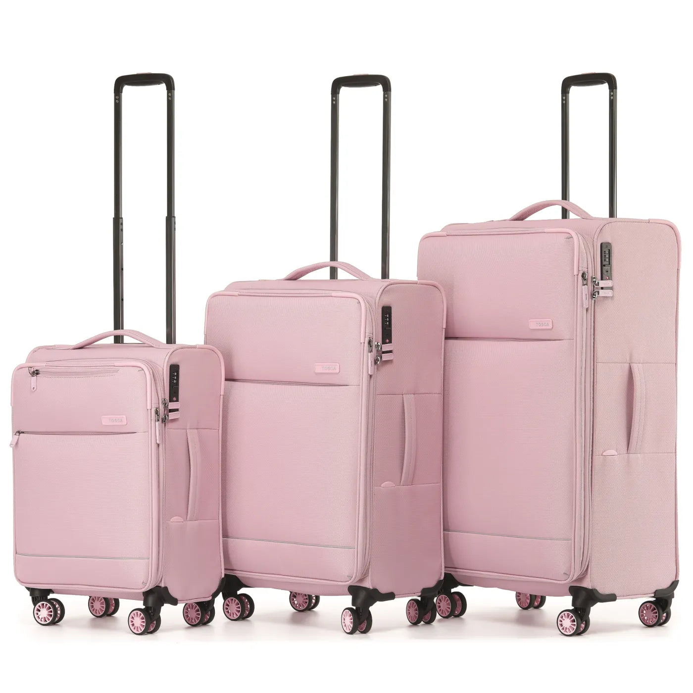 Tosca SO LITE  4-Wheel Expandable Suitcase Set of 3 - Blush (Carry-on, Medium and Large)