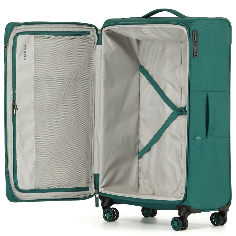 Tosca SO LITE 4-Wheel Expandable Suitcase Set of 3 - Emerald Green (Carry-on Medium and Large)