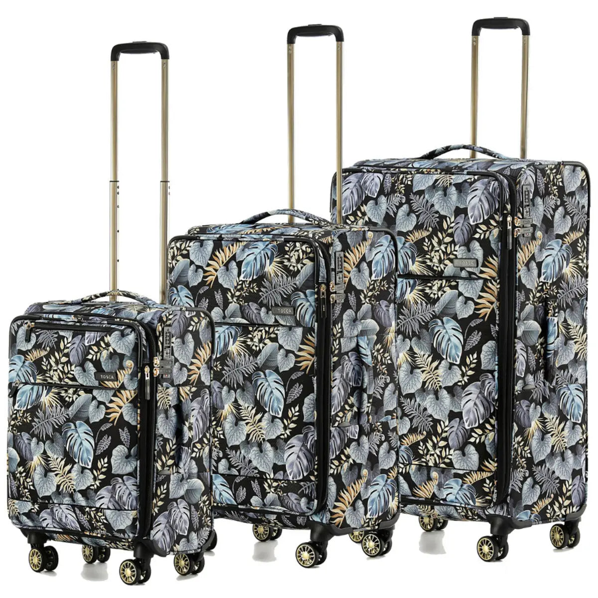 Tosca SO LITE  4-Wheel Suitcase Set of 3 - Golden Palm (Carry-on, Medium and Large)