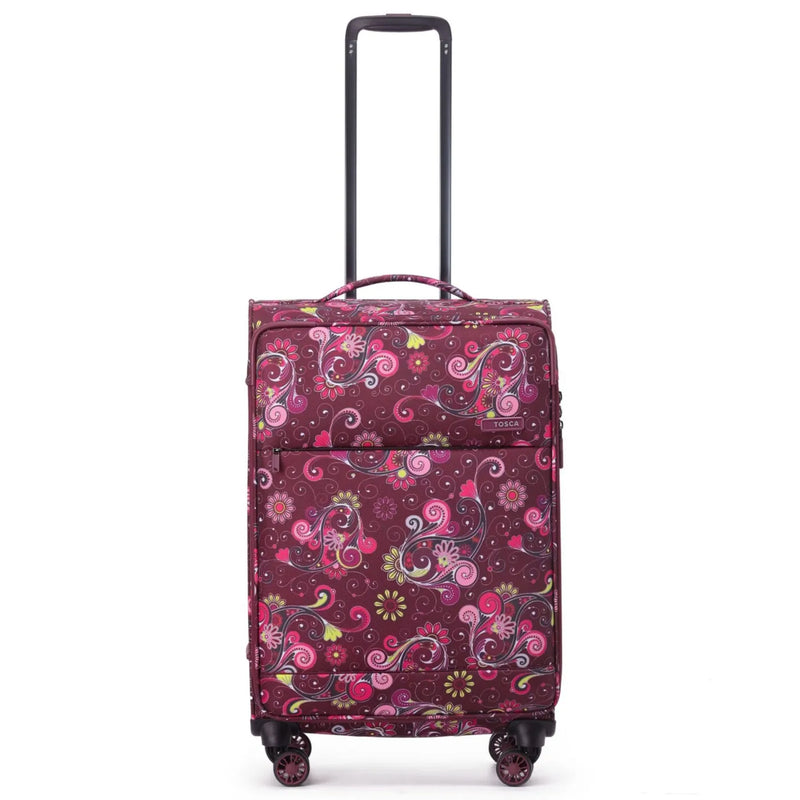 Tosca So Lite 67 cm 4-Wheel Expandable Suitcase - Wine Paisley