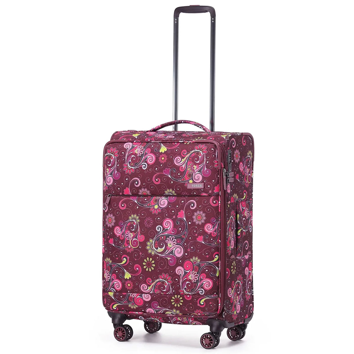 Tosca So Lite 67 cm 4-Wheel Expandable Suitcase - Wine Paisley