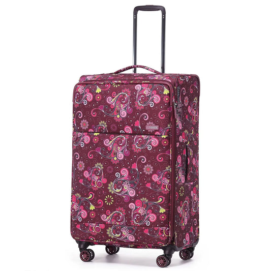 Tosca So Lite 79 cm 4-Wheel Expandable Suitcase - Wine Paisley