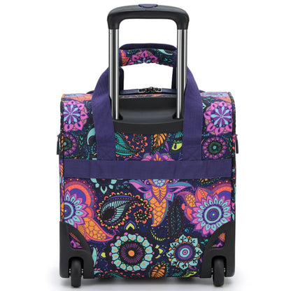 Double carry handles and two wheel construction