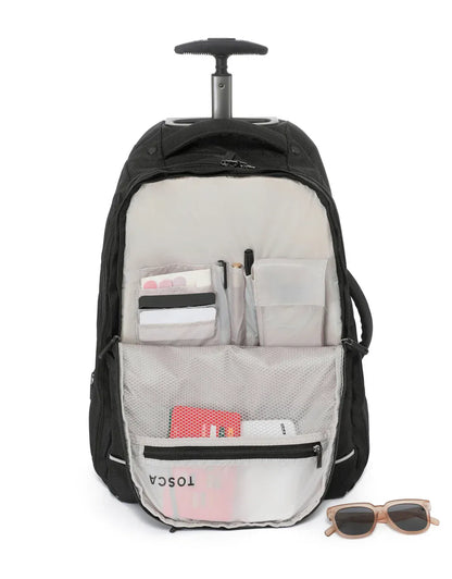 Tosca So Lite Onboard Trolley Backpack - Black - pockets