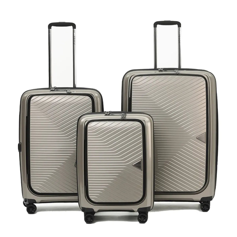 Tosca Space-X 4 Wheel Expandable Luggage Set of 3 - Champagne (Small, Medium and Large)