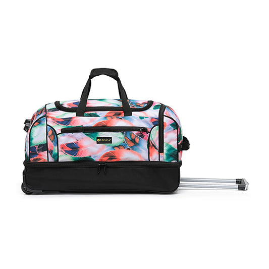 Tosca Trek 72 cm Deluxe Wheeled Duffle Bag - Black / Feather Print