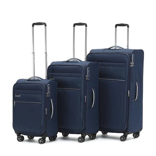 Tosca Vega 4-Wheel Spinner Luggage Set of 3 - Navy (Small, Medium and Large)