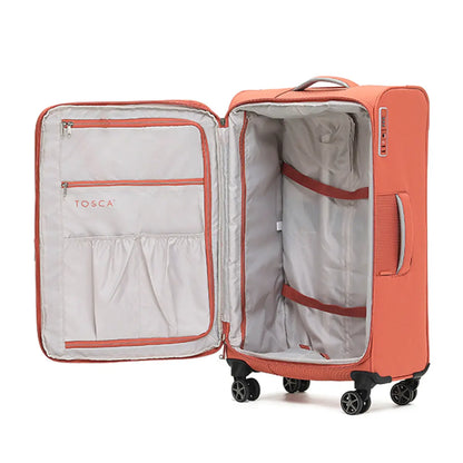 Fully lined with cargo straps and pockets