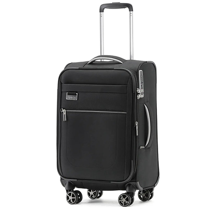 Tosca Vega 55cm 4-Wheel Spinner Carry-on Luggage - Black