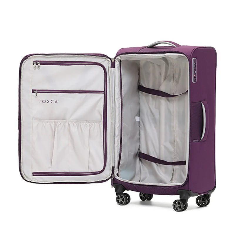 Fully lined with cargo straps and pockets