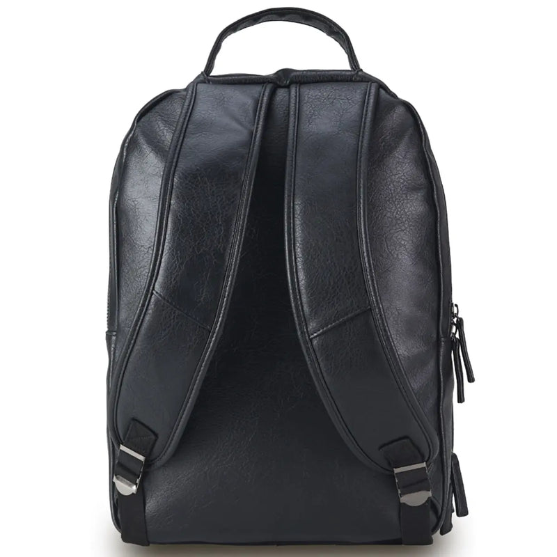 Padded, adjustable shoulder straps
and grab handle